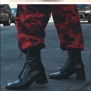 Jeffrey Campbell Square Toe Lace Up Boots